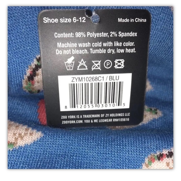 Zoo York Crew Dress Socks 1 Pair Men 6-12 Blue Red Taco Tuesday Socks Skate Ride - Picture 4 of 10